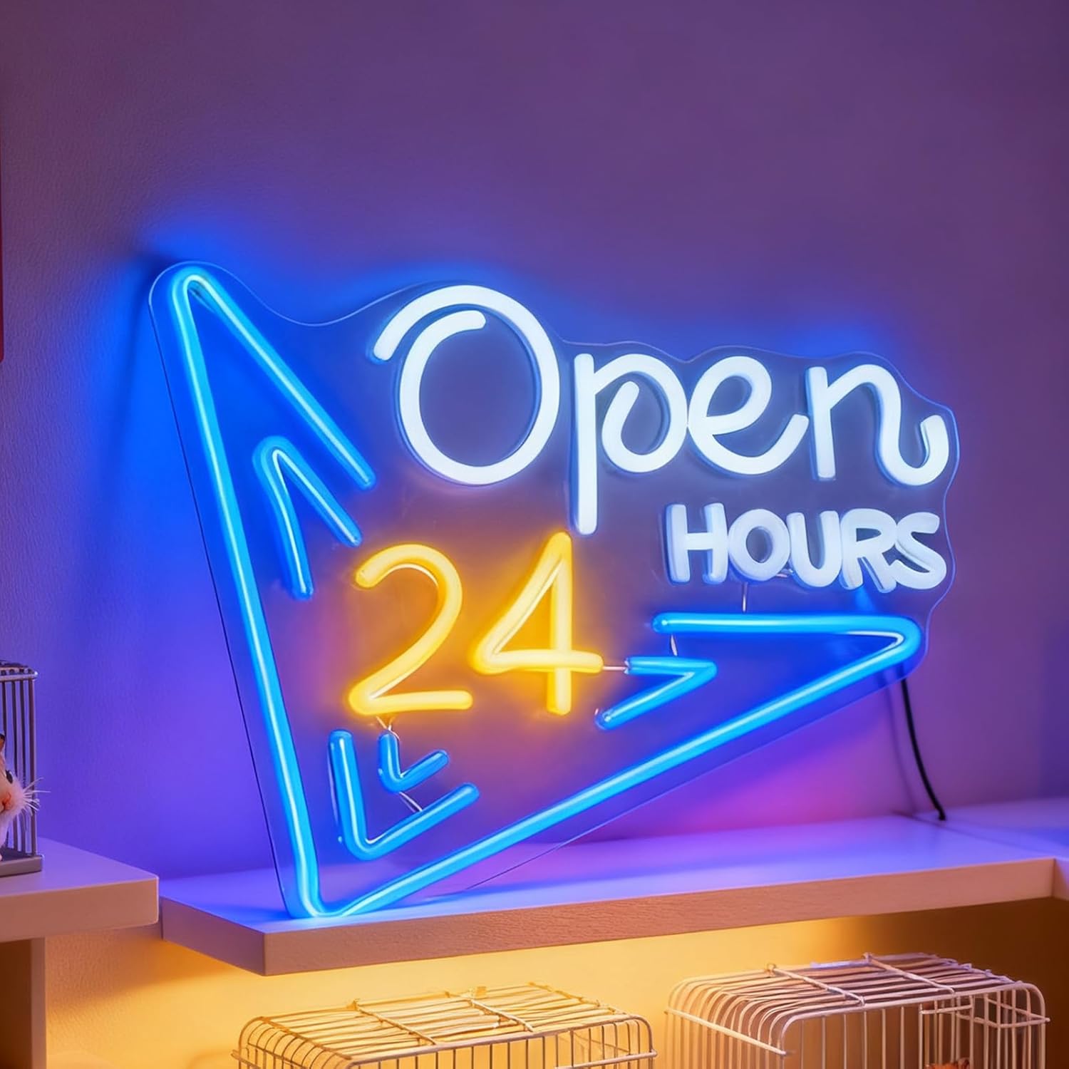 Decor Lighting Opening Hours - ﻿ 24 Hours Open Neon Sign