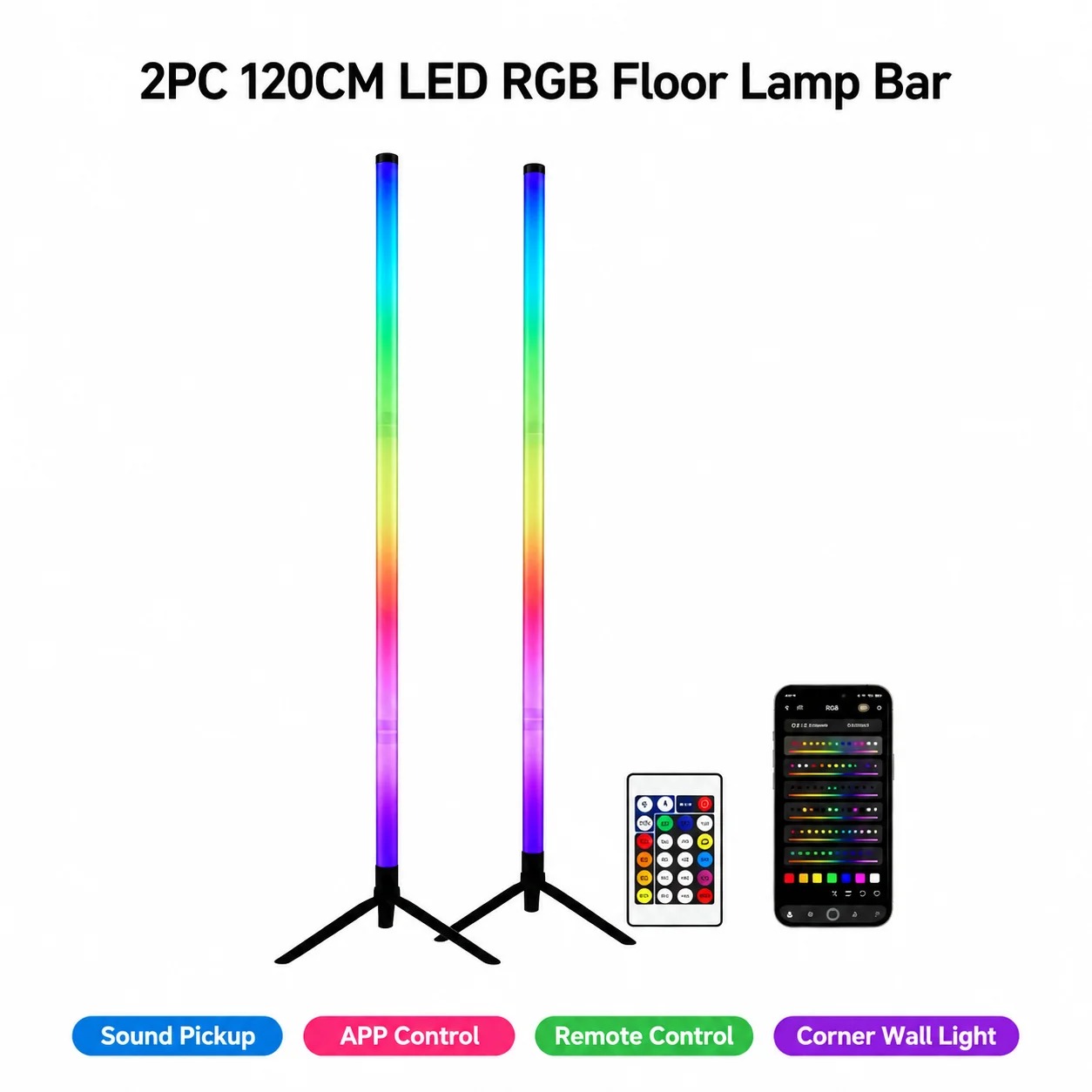 Decor Lighting Pack - 2 Pack RGB LED Corner Floor