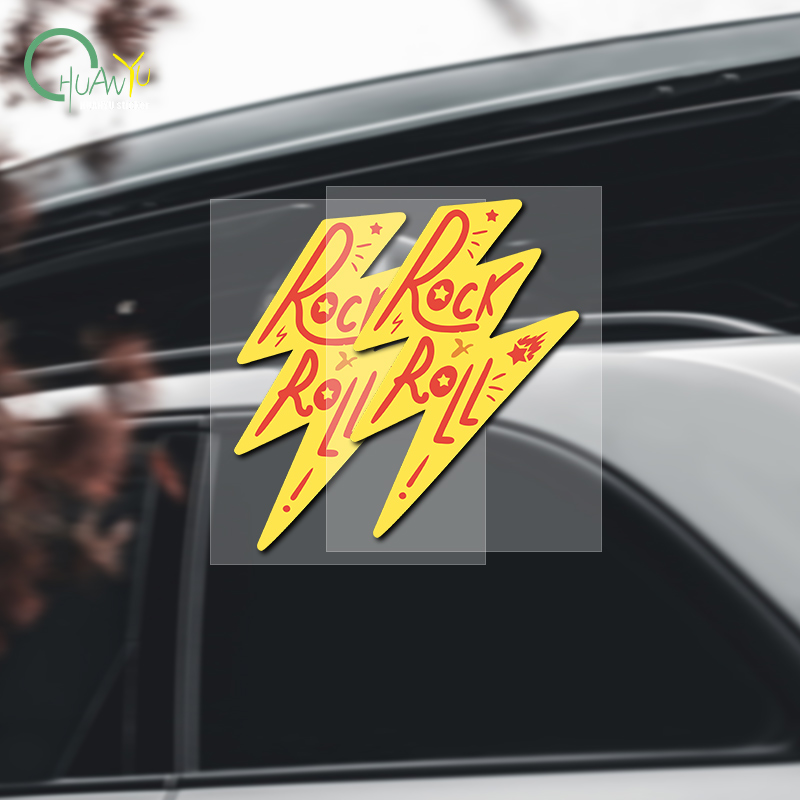 Unique Lighting Decor - Rock Lightning Car Sticker Music Symbol