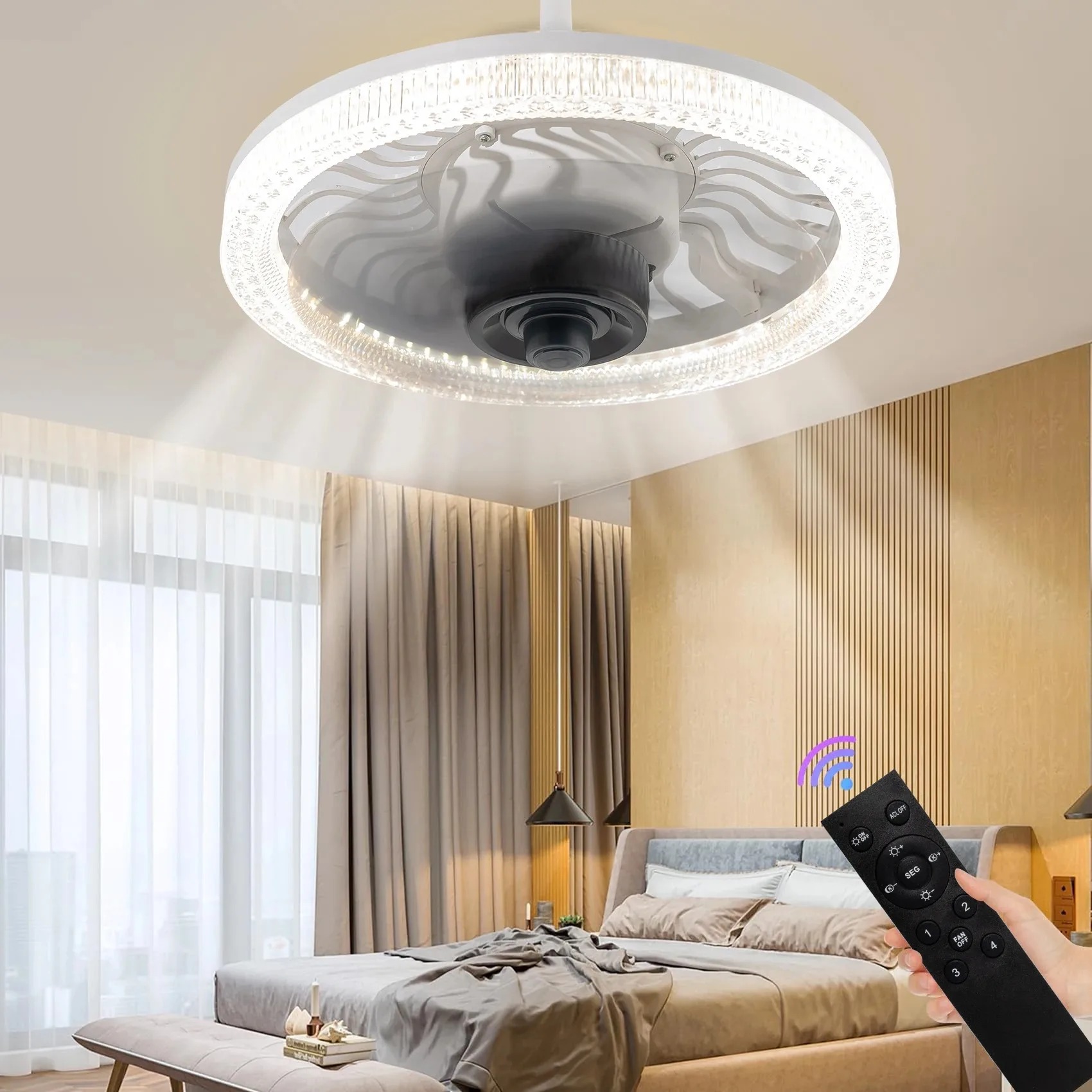 Touch Dimmer Lamp - Smart LED Ceiling Fan Light with