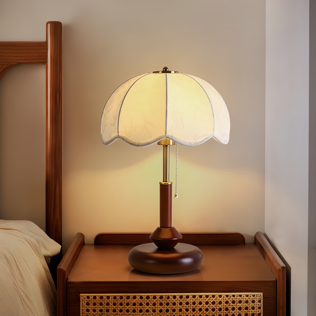 Lighting Table Decor - Vintage Scalloped Dome Table Lamp for