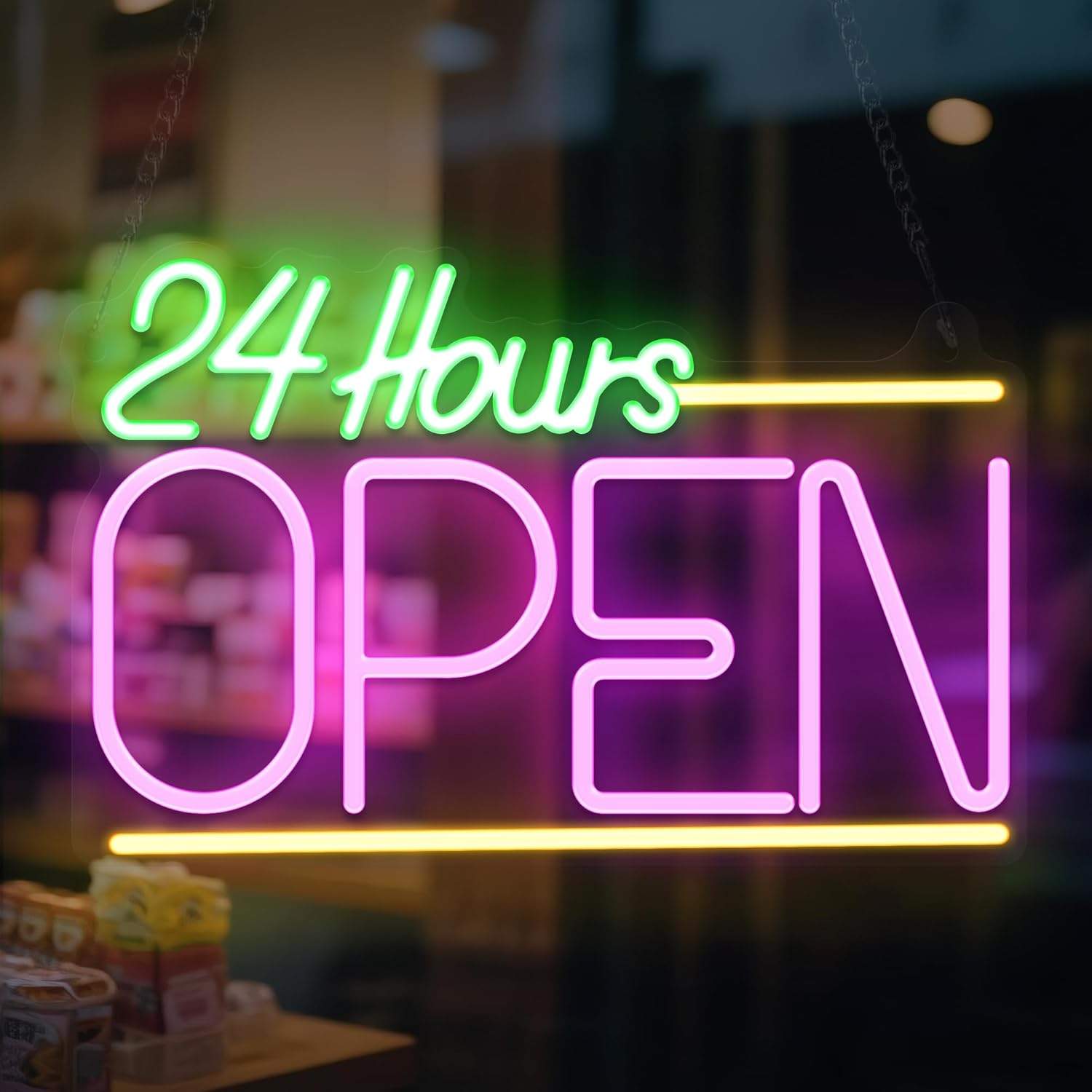 Decor Lighting Opening Hours - Open 24 Hours Neon Sign USB