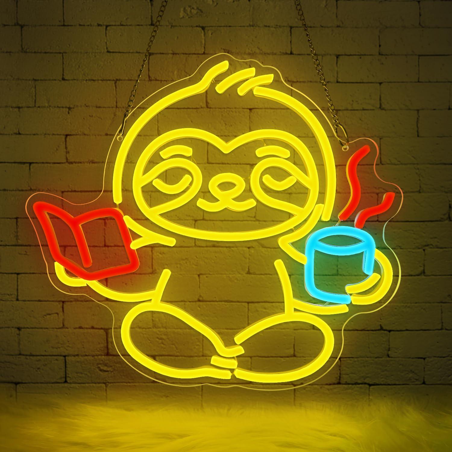 Lighting Decor For Living Room - Sloth Neon Sign USB Dimmable LED