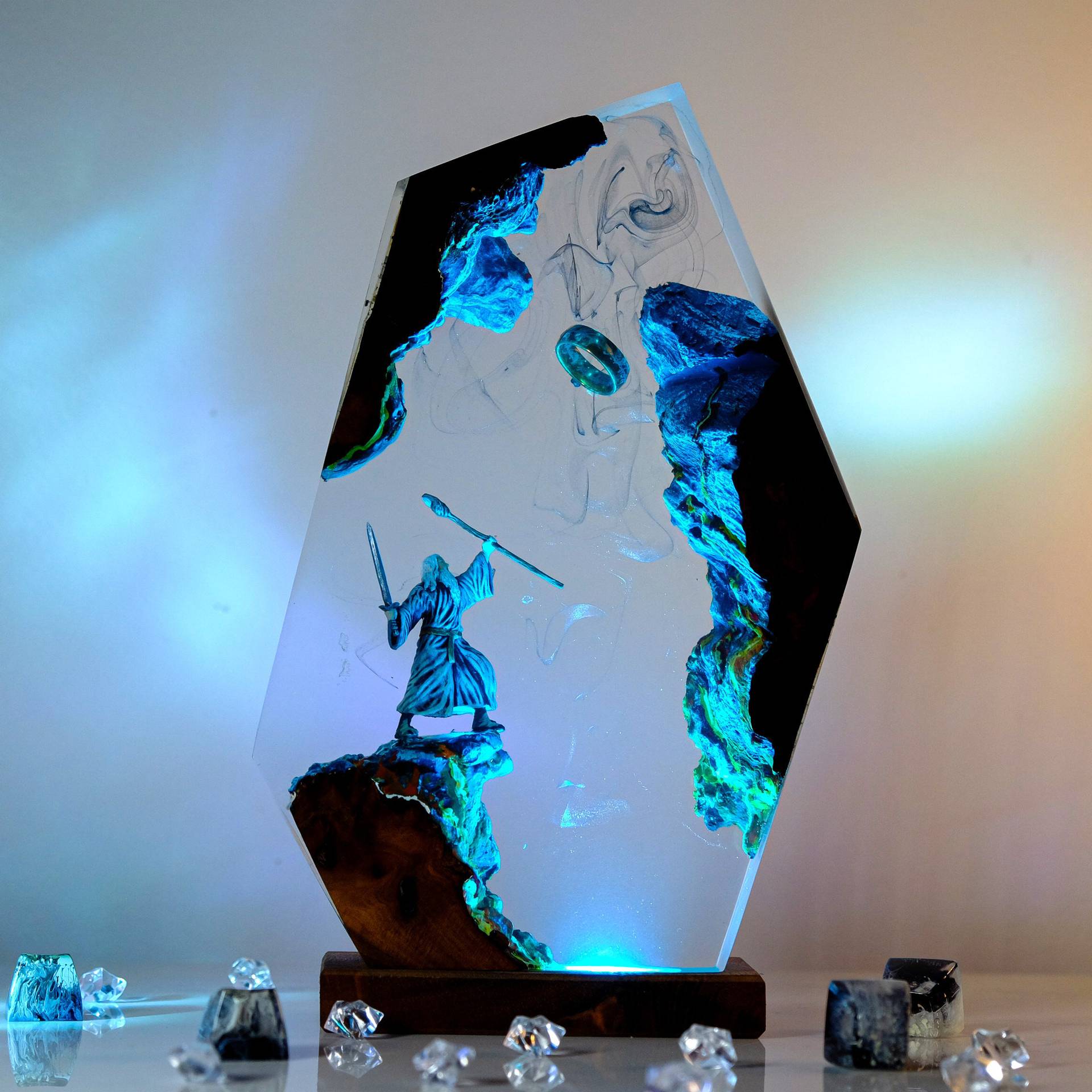 Lighting Decor Wedding - Movie Scence Figure Table Resin Lamp