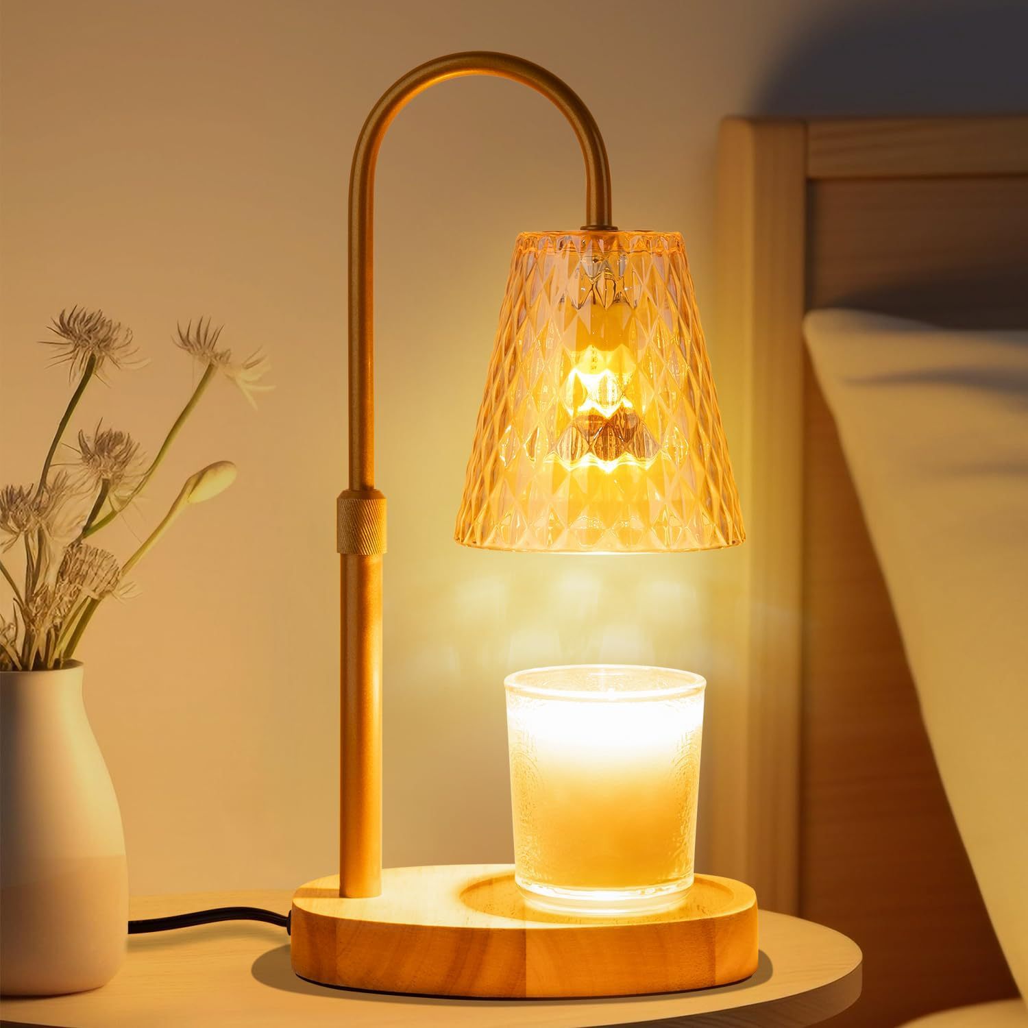 Lighting Decor For Living Room - Flameless Wax Melt Warmer Lamp Glass