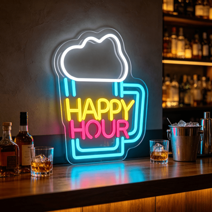 Decor Lighting Opening Hours - Happy Hour Beer Mug LED Wall