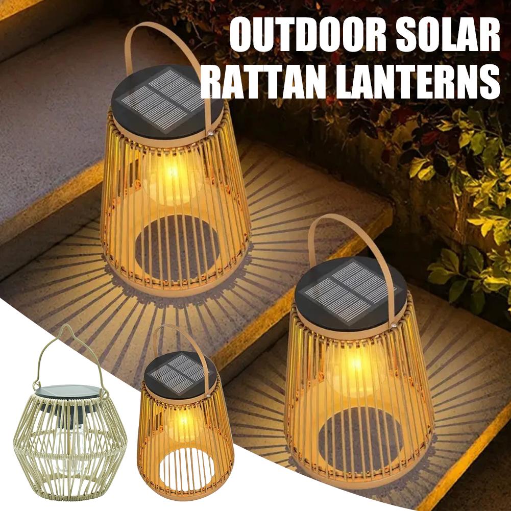 Lighting Table Decor - IP65 Waterproof Solar Rattan Lantern Por