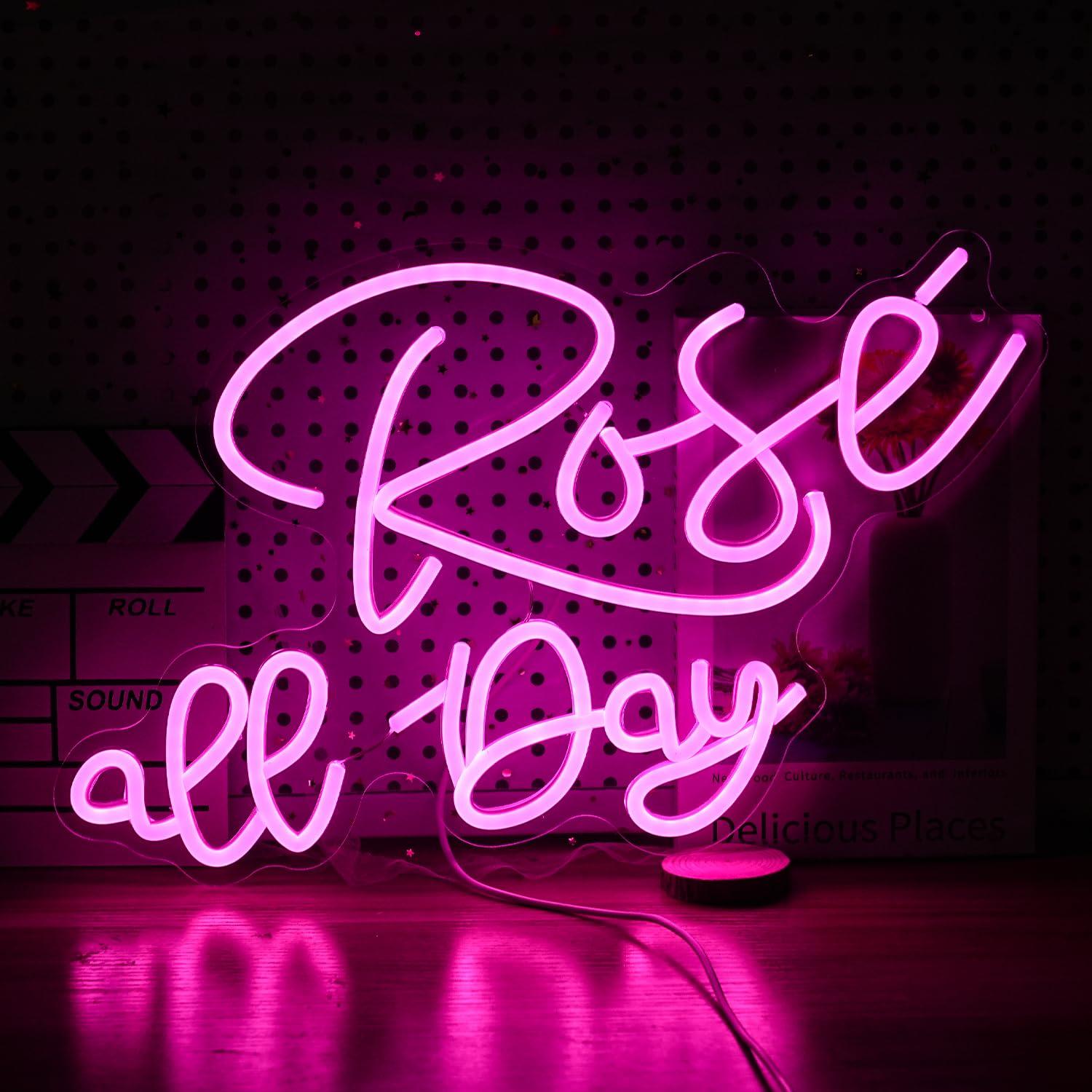 Lighting Decor Wedding - Rose All Day Neon Sign Dimmable