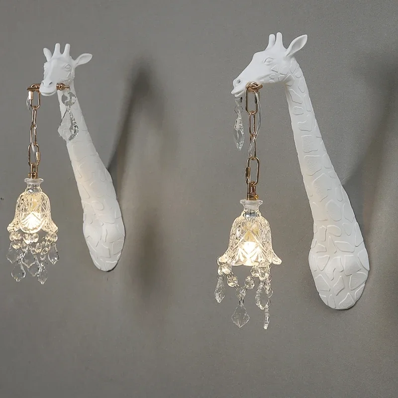 Foyer Lighting Wall Decor - Nordic New Resin Giraffe LED Wall