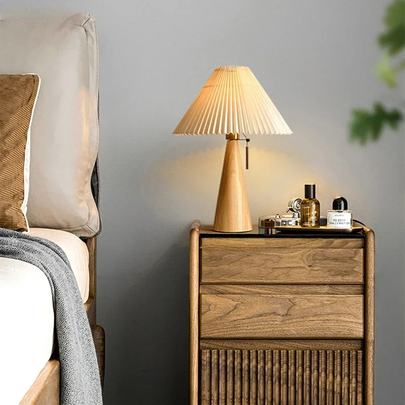 Lighting Table Decor - Retro Pleated Table Lamp Nordic Solid