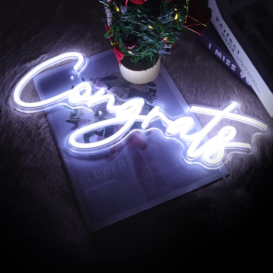 Congrats Neon Sign USB Dimmabl - Lighting Decor Wedding ulasan dan harga