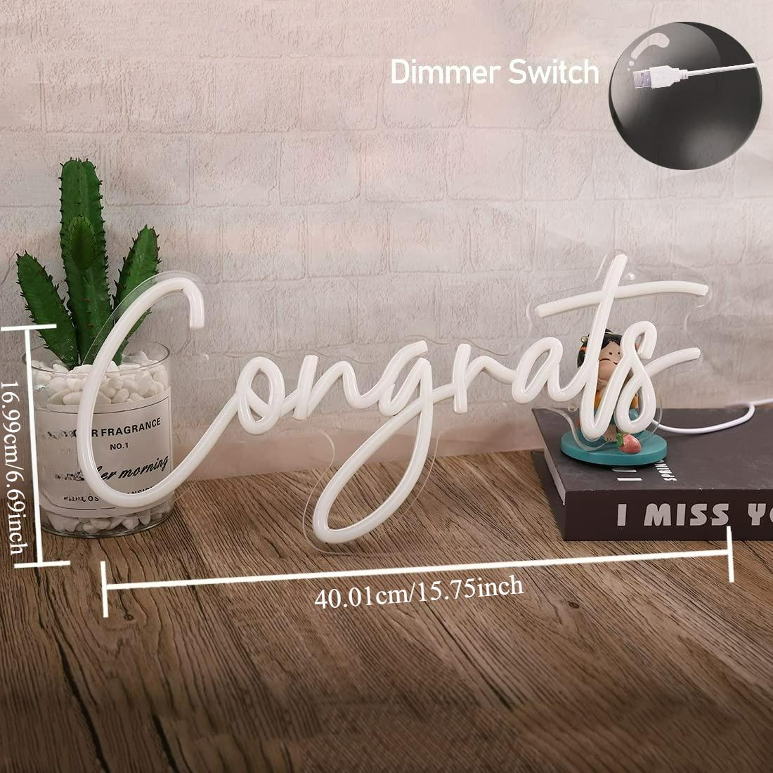 Congrats Neon Sign USB Dimmabl - Lighting Decor Wedding ulasan dan harga