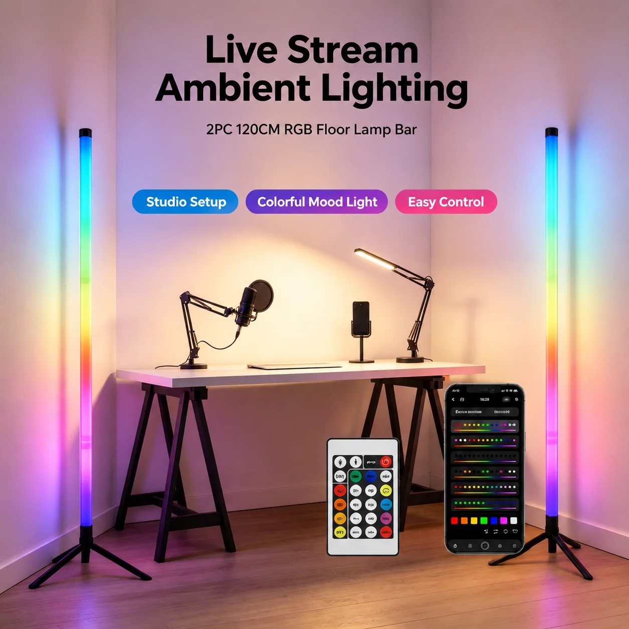 2 Pack RGB LED Corner Floor La - Decor Lighting Pack ulasan dan harga