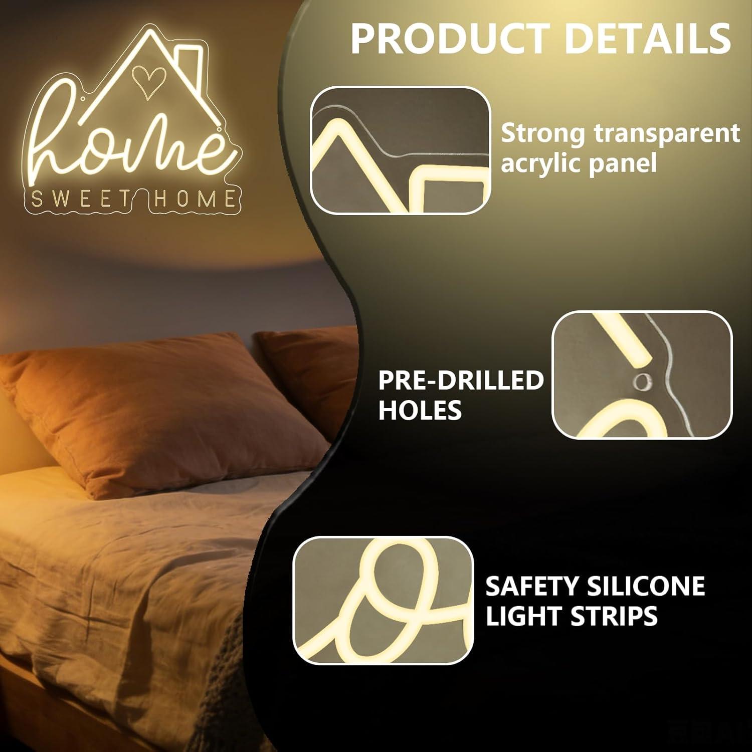 Sweet Home Neon Sign USB Dimma - Lighting Decor For Living Room ulasan dan harga