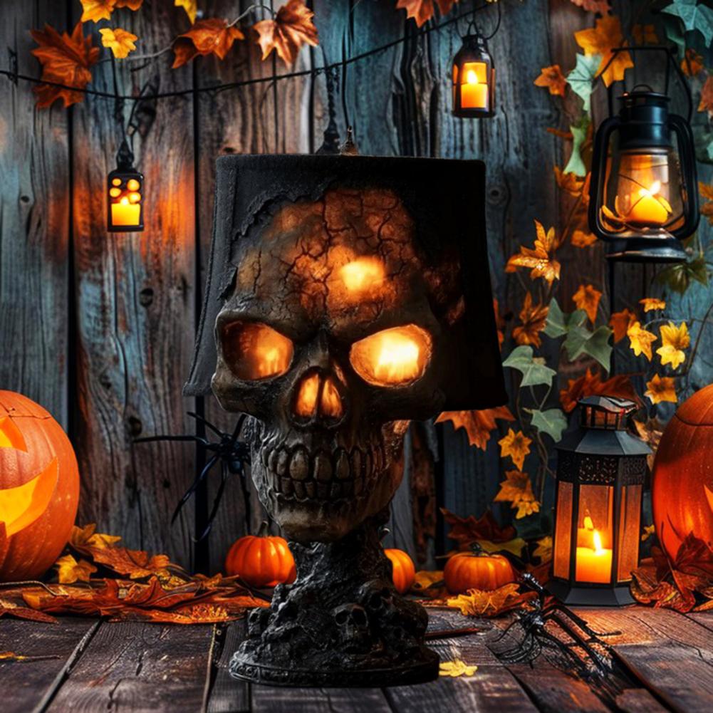 Halloween Lava Stone Skull Lam - Unique Lighting Decor ulasan dan harga