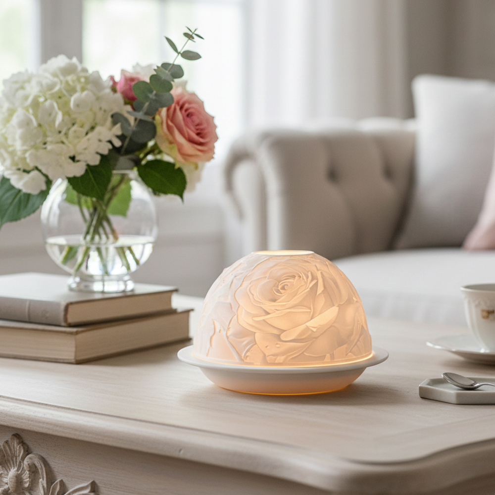 Elegant Rose Porcelain Candle  - Lighting Decor For Living Room ulasan dan harga