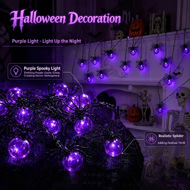 Battery Powered Spider LED Str - Yard Lighting Decor ulasan dan harga