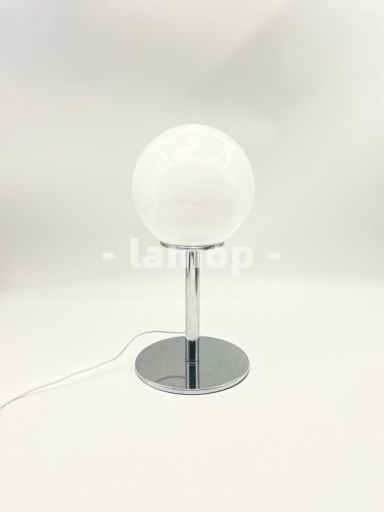 Milky White Solid Globe Chrome - Lighting Table Decor ulasan dan harga