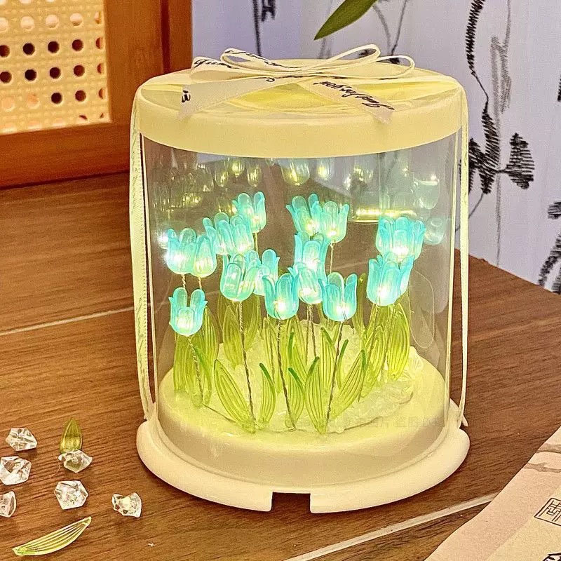 DIY Tulip Lamp Simulation Flow - Lighting Table Decor ulasan dan harga