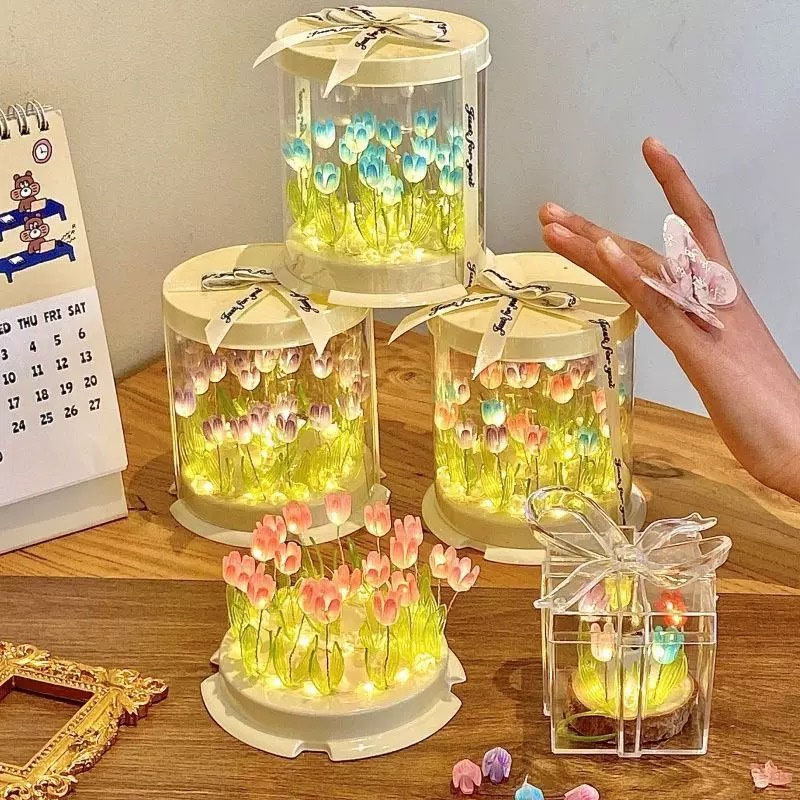 DIY Tulip Lamp Simulation Flow - Lighting Table Decor ulasan dan harga