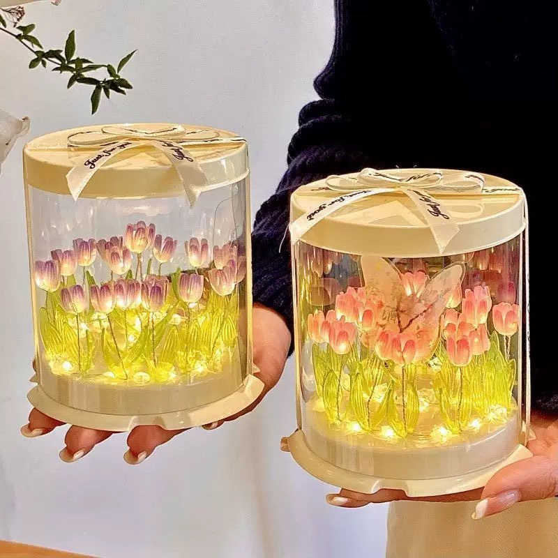 DIY Tulip Lamp Simulation Flow - Lighting Table Decor ulasan dan harga