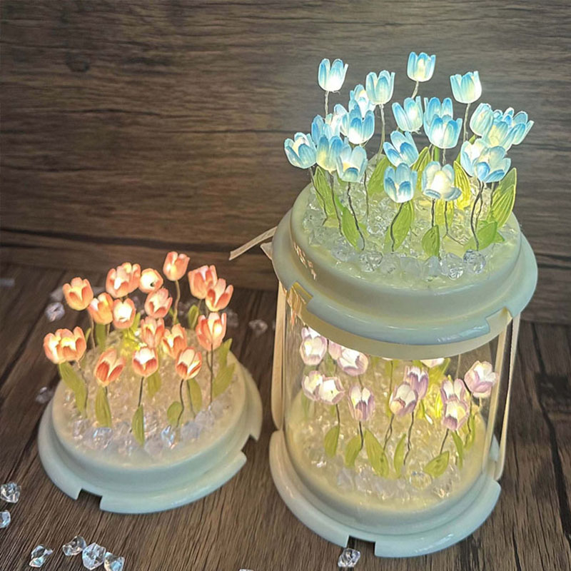 DIY Tulip Lamp Simulation Flow - Lighting Table Decor ulasan dan harga