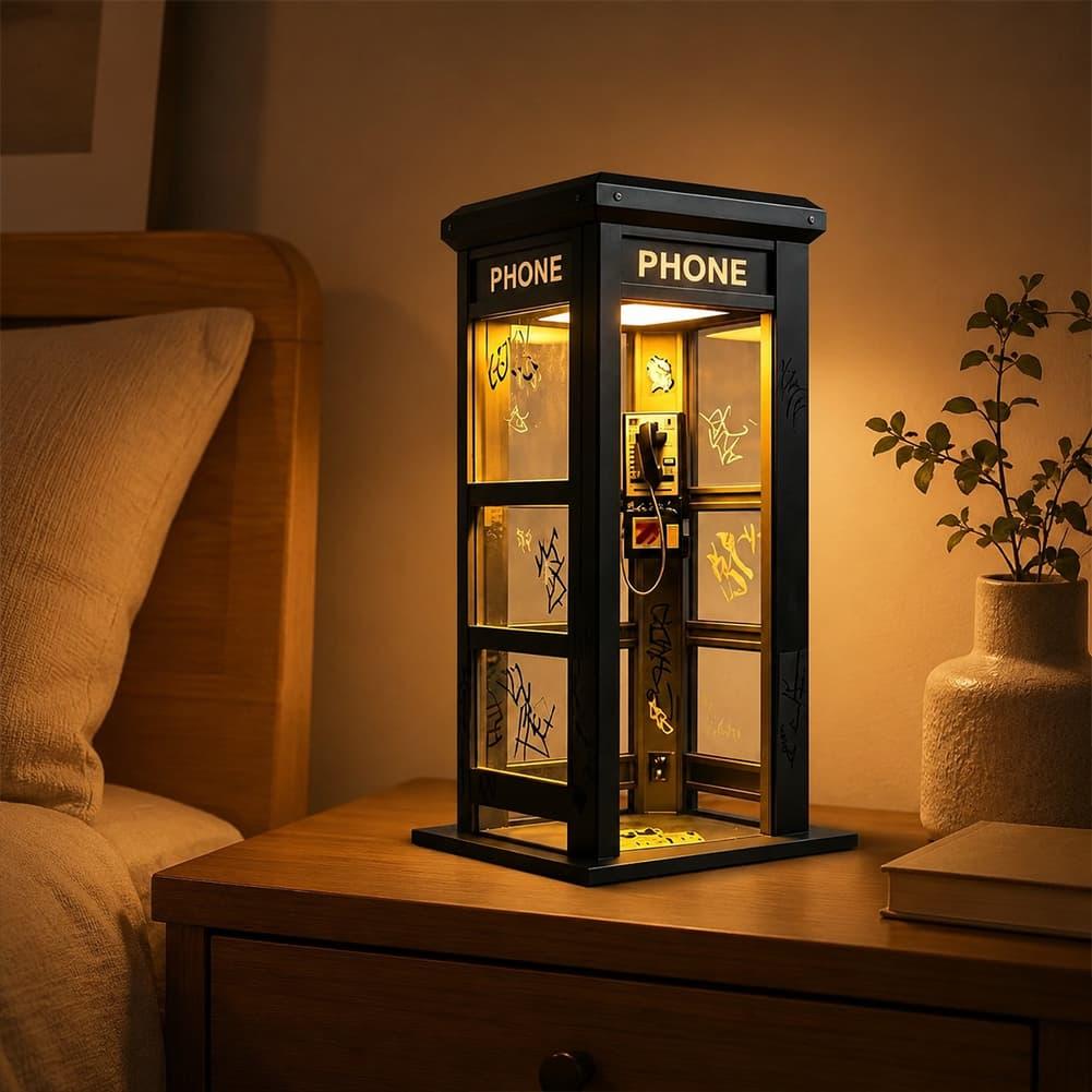 Retro Graffiti Phone Booth Tab - Lighting Table Decor ulasan dan harga