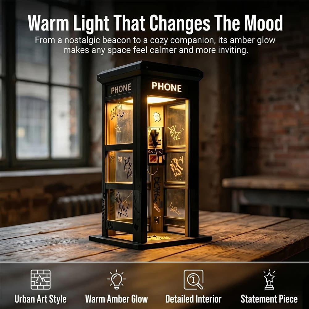 Retro Graffiti Phone Booth Tab - Lighting Table Decor ulasan dan harga