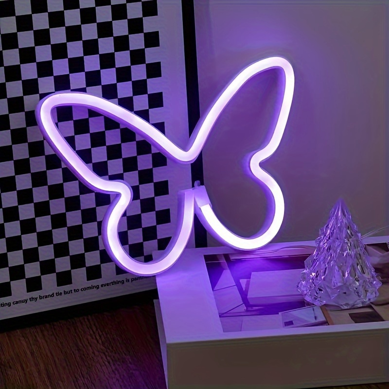 LED butterfly neon lights, USB - Foyer Lighting Wall Decor ulasan dan harga