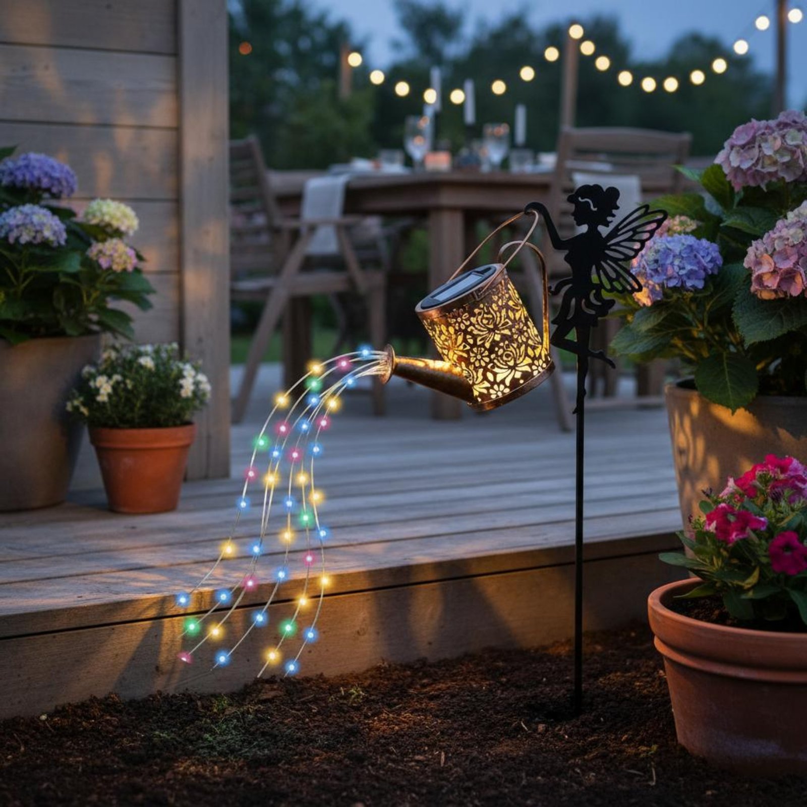 Solar Fairy Watering Can Light - Yard Lighting Decor ulasan dan harga