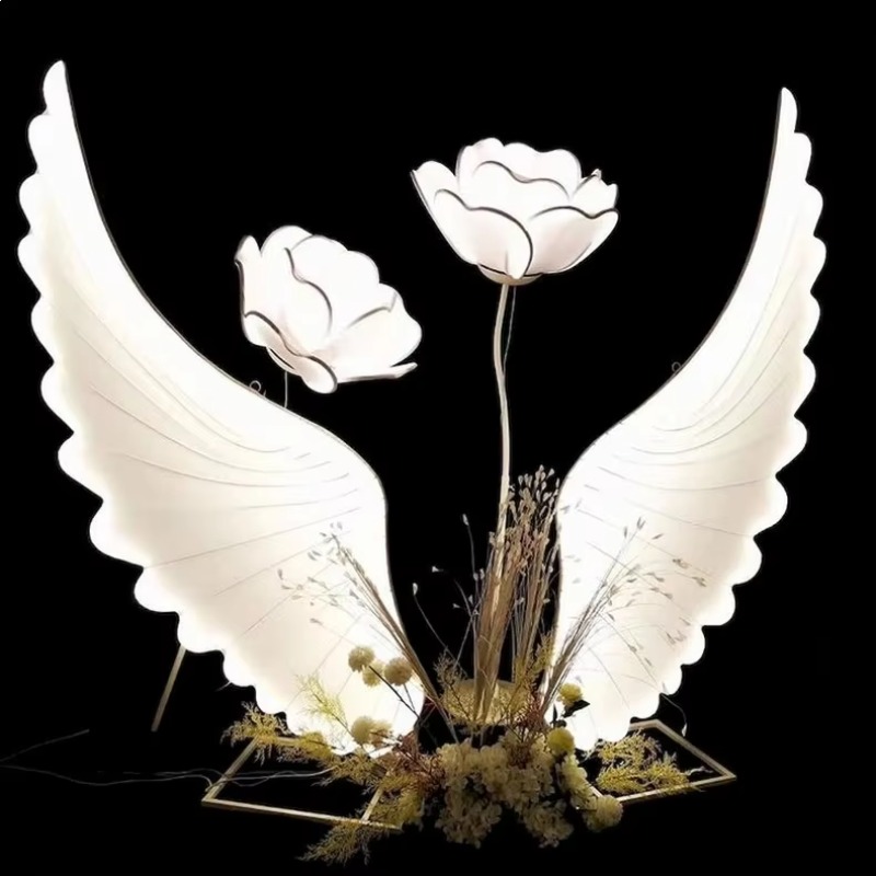Glowing Angel Wings Light Prop - Lighting Decor Wedding ulasan dan harga