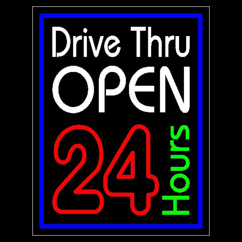 Neon Sign Drive Thru Open 24 H - Decor Lighting Opening Hours ulasan dan harga