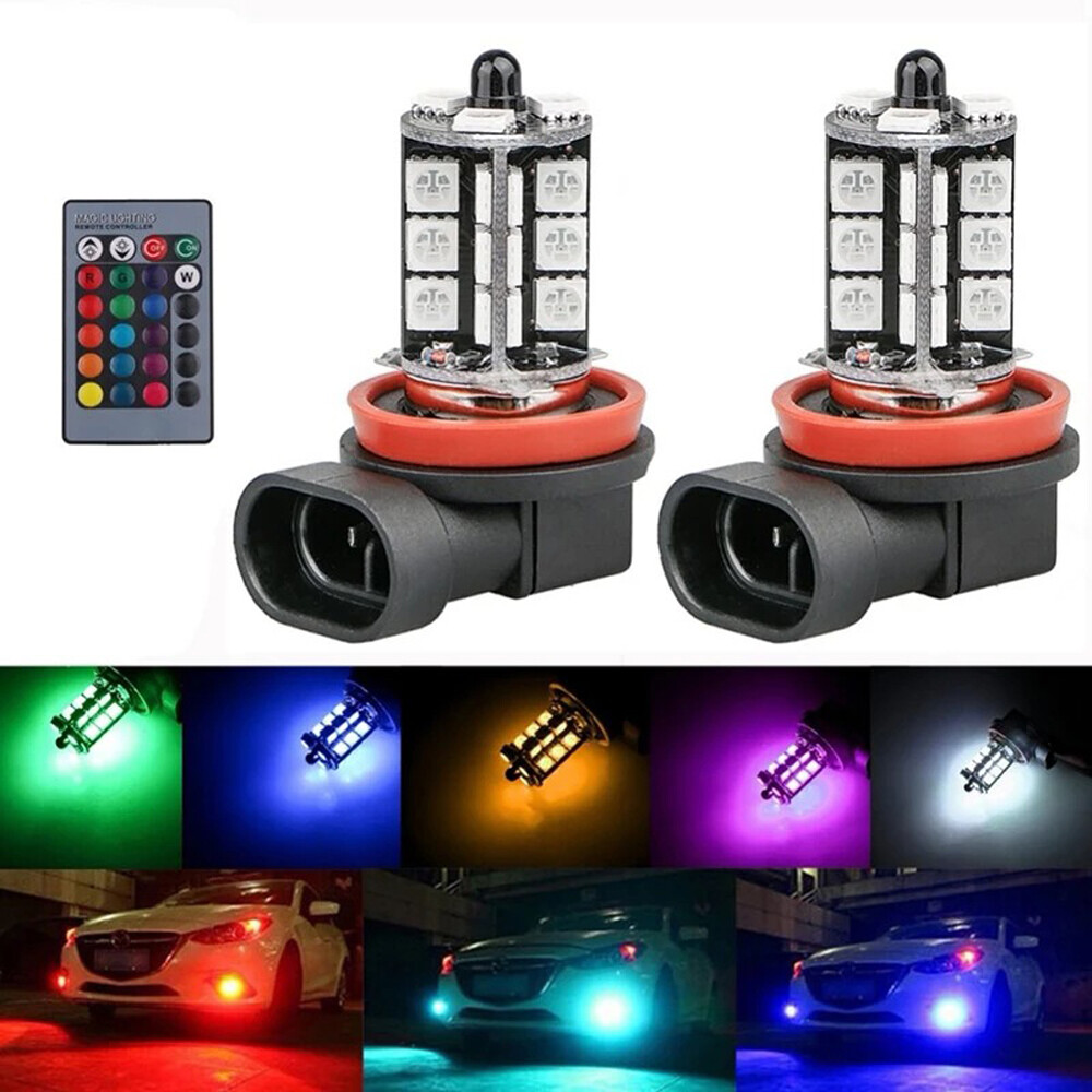 2x RGB H11 H9 H8 5050 27SMD Ca - Touch Dimmer Lamp ulasan dan harga