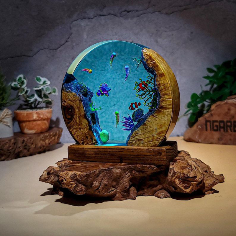 Ocean Aquarium Organism Resin  - Lighting Decor Wedding ulasan dan harga