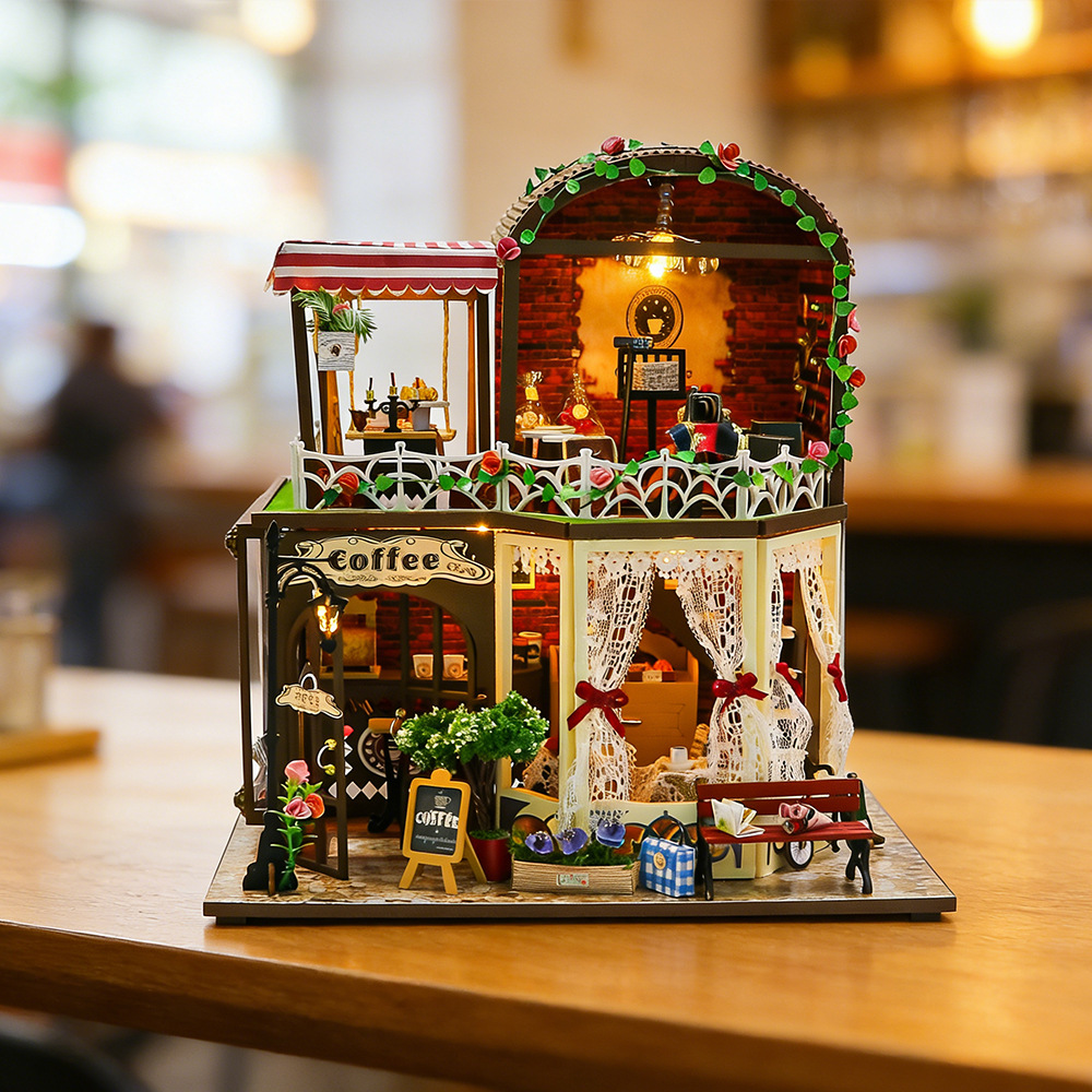 DIY Miniature Dollhouse 2-Stor - Lighting Home Decor Products ulasan dan harga