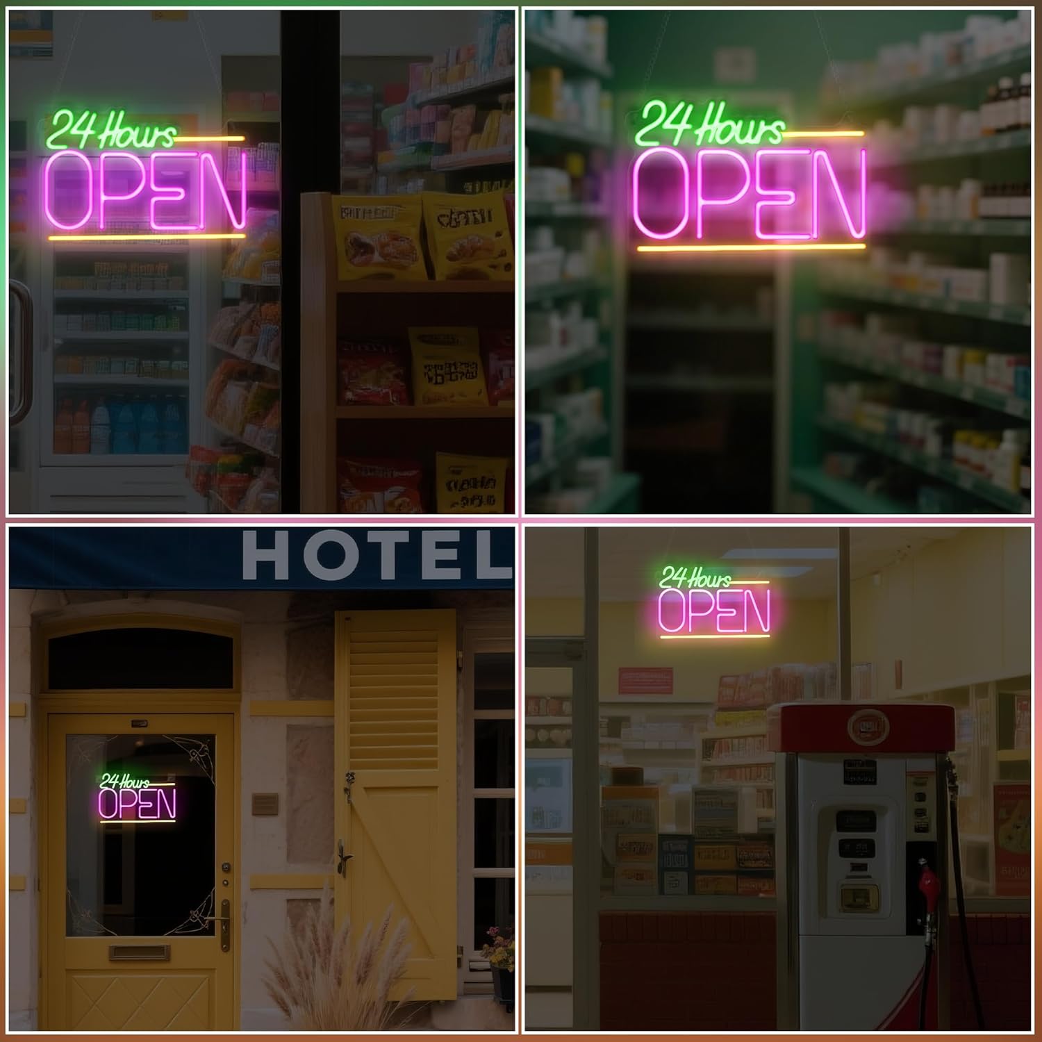 Open 24 Hours Neon Sign USB LE - Decor Lighting Opening Hours ulasan dan harga