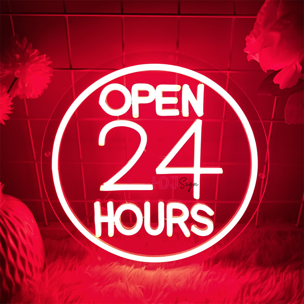 Neon Led Signs open 24 hour Co - Decor Lighting Opening Hours ulasan dan harga