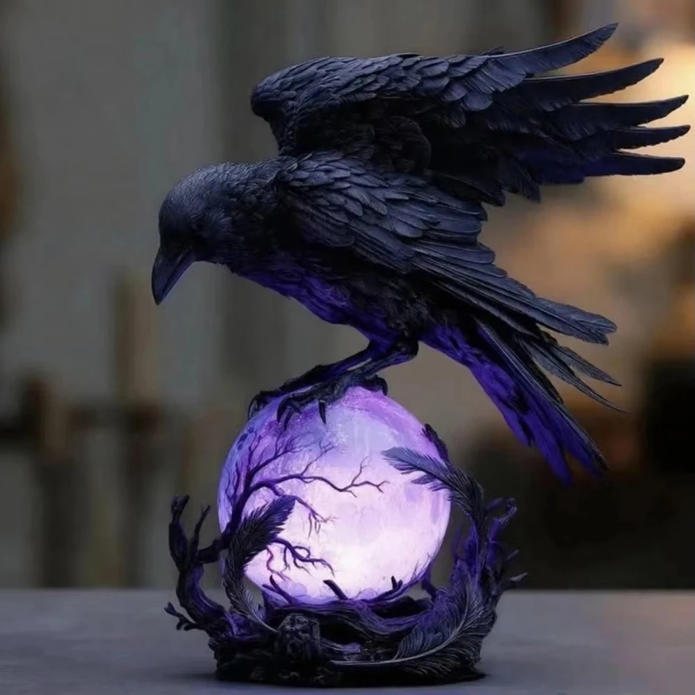 Creative Gothic Raven LED Lamp - Unique Lighting Decor ulasan dan harga