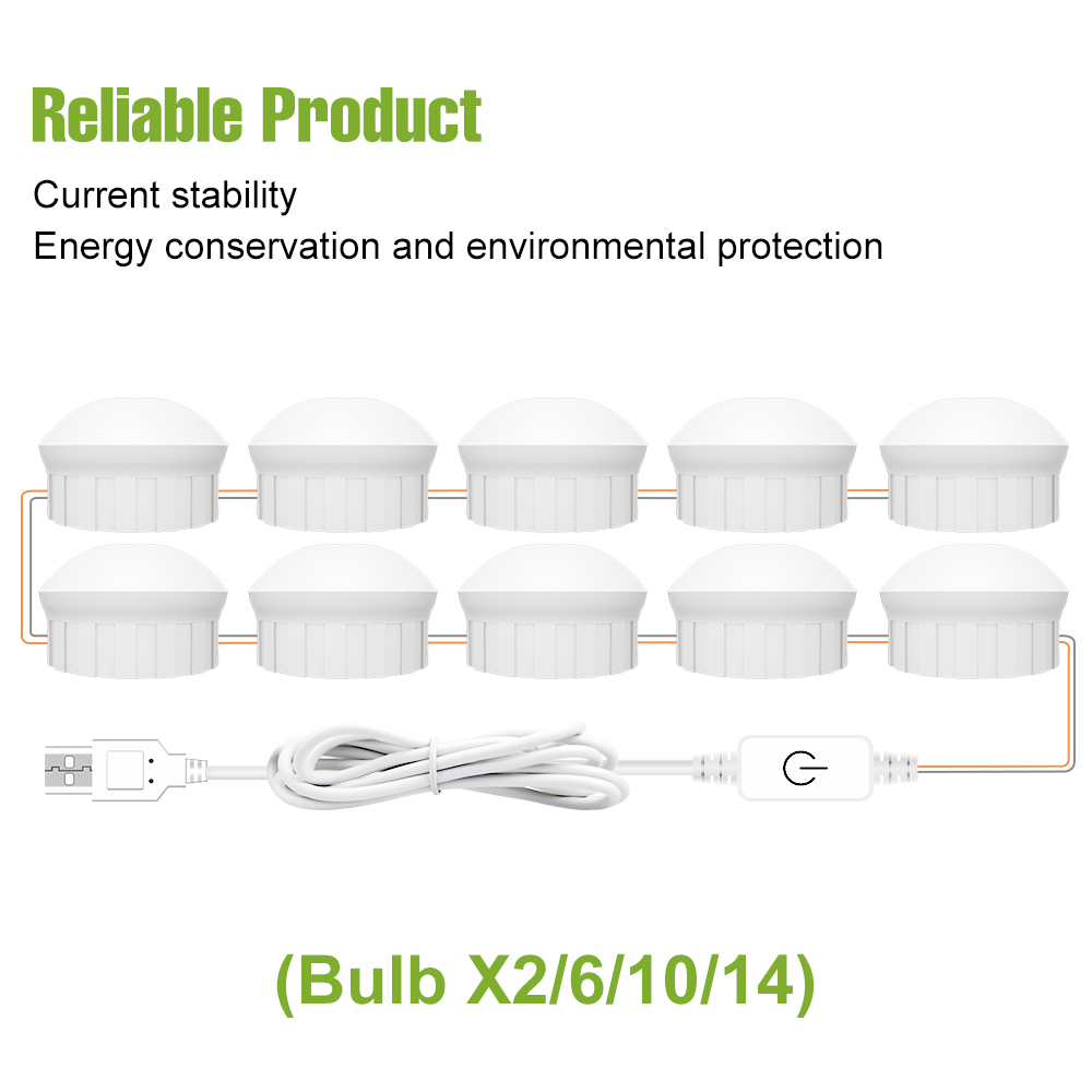 LED Mirror Light USB Dressing  - Touch Dimmer Lamp ulasan dan harga