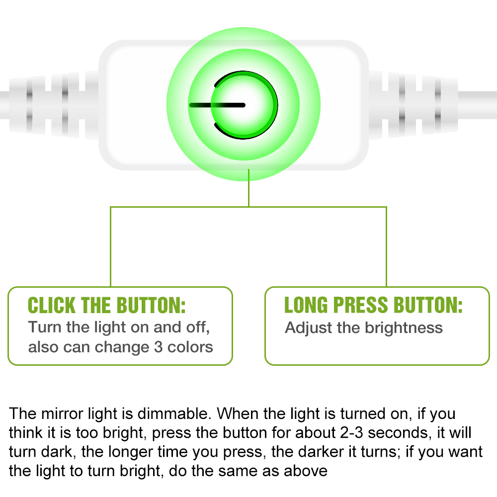 LED Mirror Light USB Dressing  - Touch Dimmer Lamp ulasan dan harga