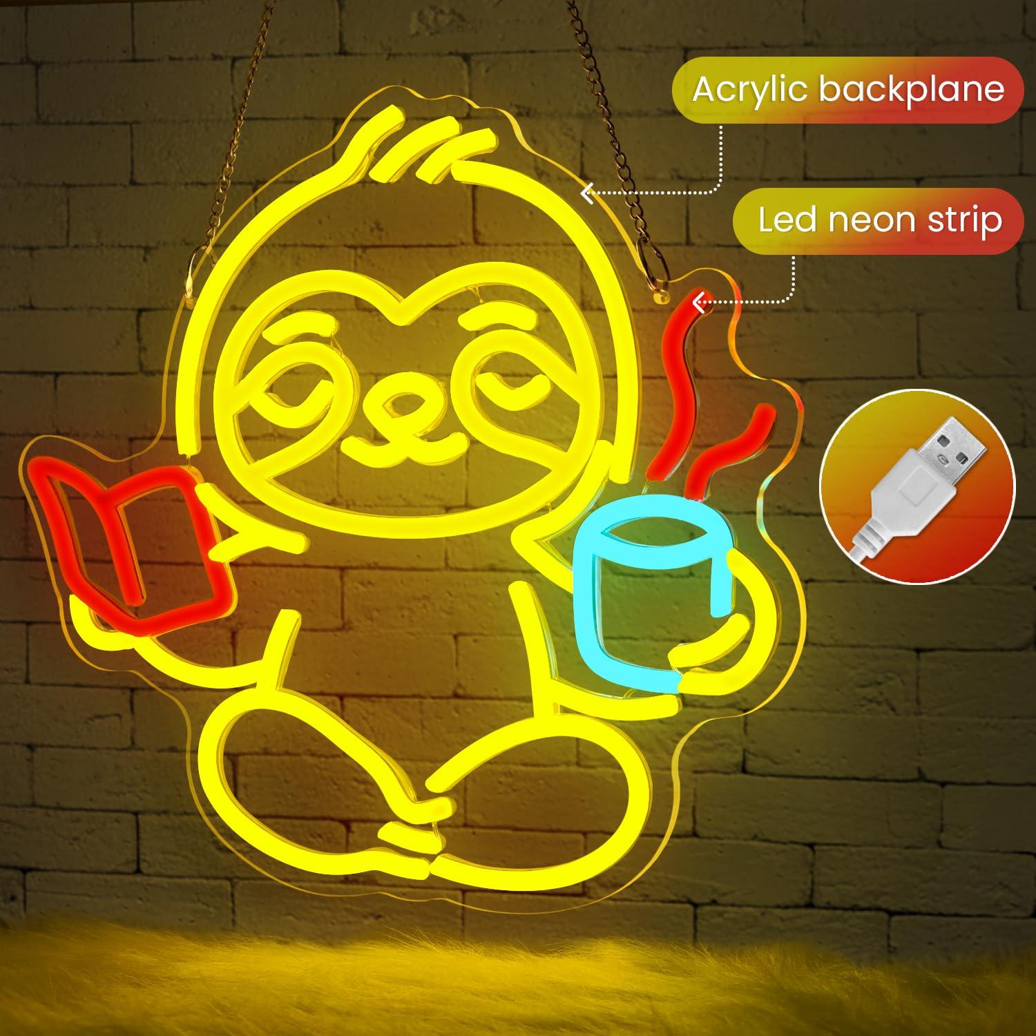Sloth Neon Sign USB Dimmable L - Lighting Decor For Living Room ulasan dan harga