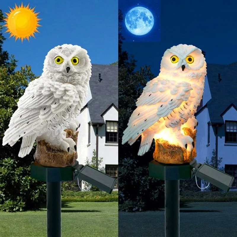 Solar Owl Statue Garden Light  - Yard Lighting Decor ulasan dan harga