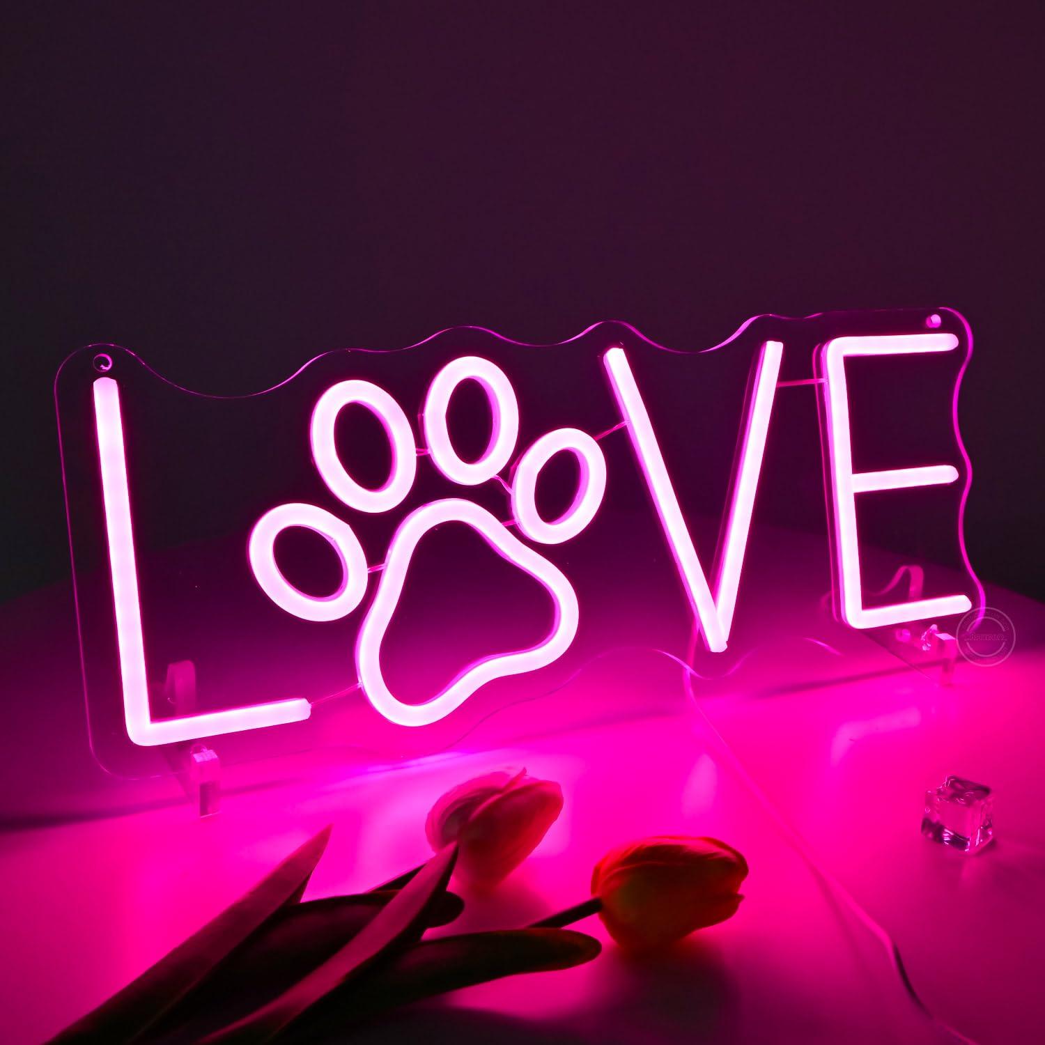 Love Paw Neon Sign USB Dimmabl - Lighting Decor For Living Room ulasan dan harga