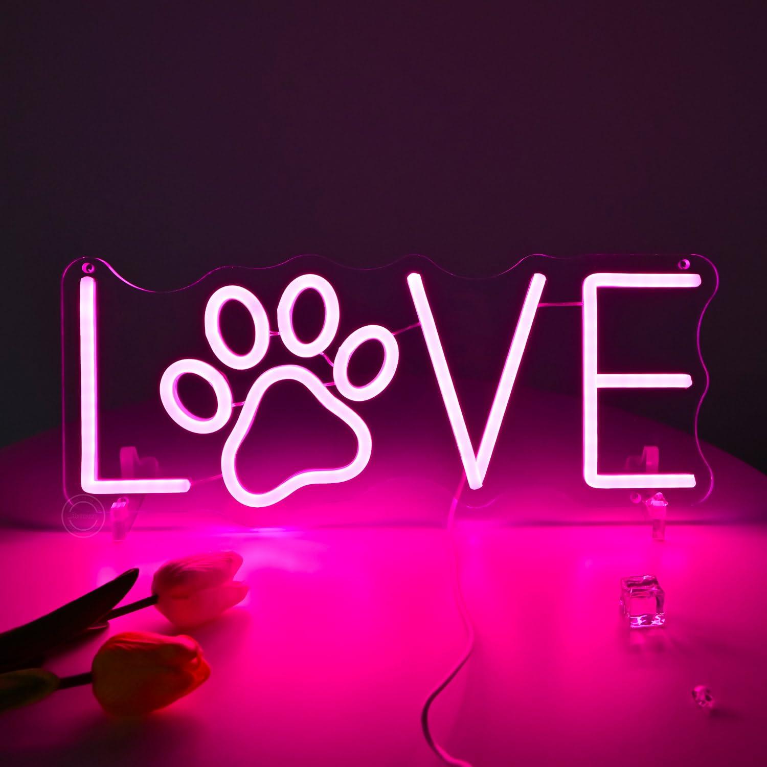 Love Paw Neon Sign USB Dimmabl - Lighting Decor For Living Room ulasan dan harga