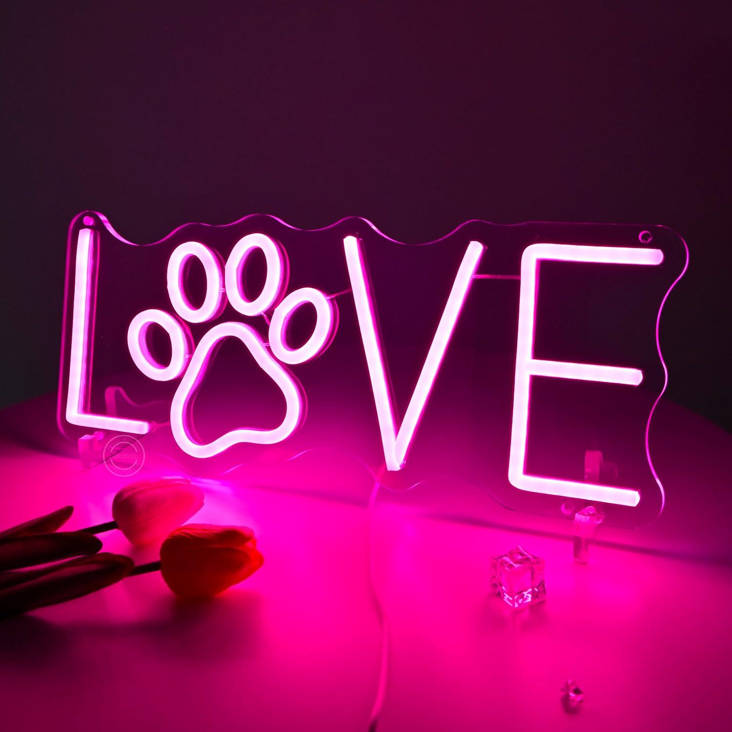 Love Paw Neon Sign USB Dimmabl - Lighting Decor For Living Room ulasan dan harga