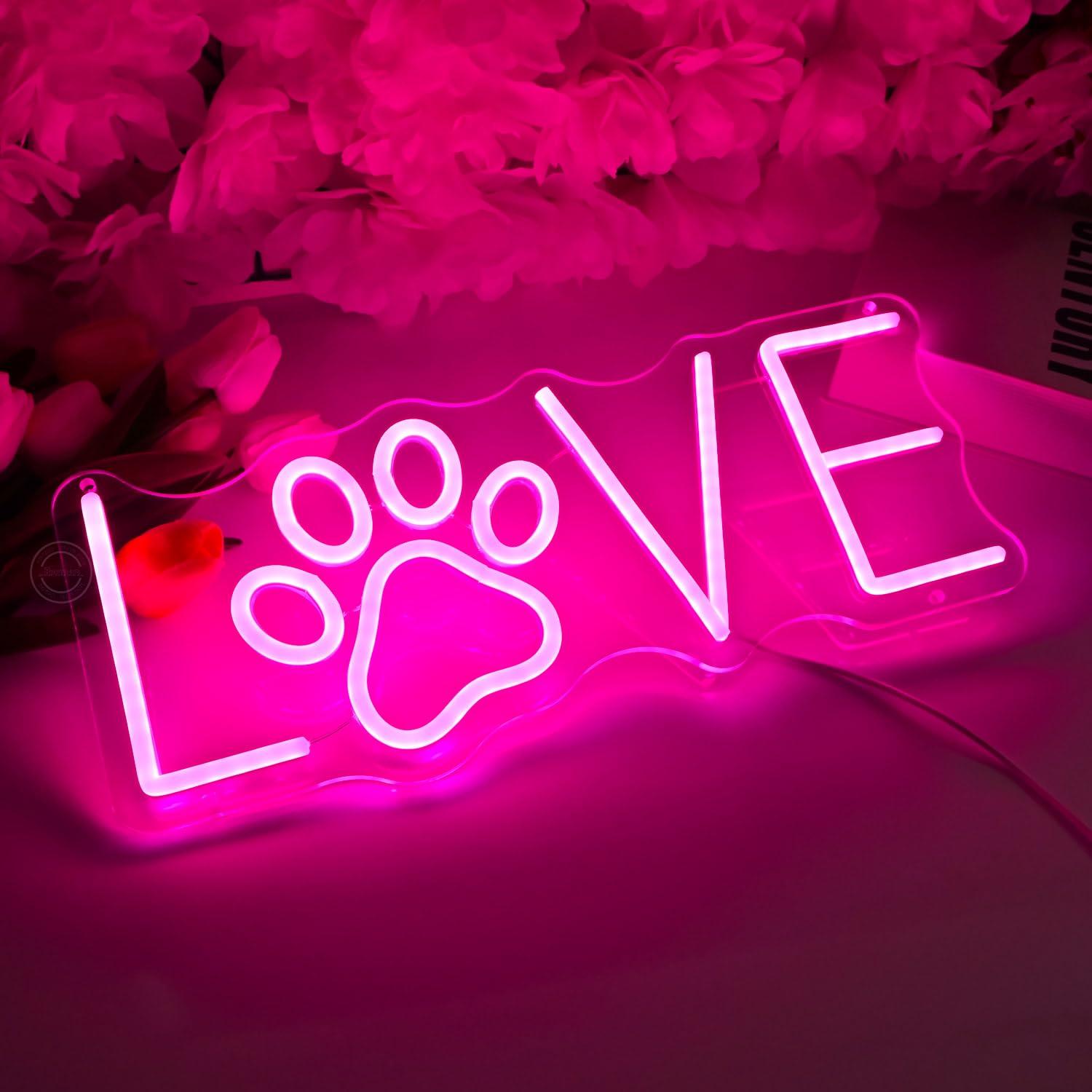 Love Paw Neon Sign USB Dimmabl - Lighting Decor For Living Room ulasan dan harga