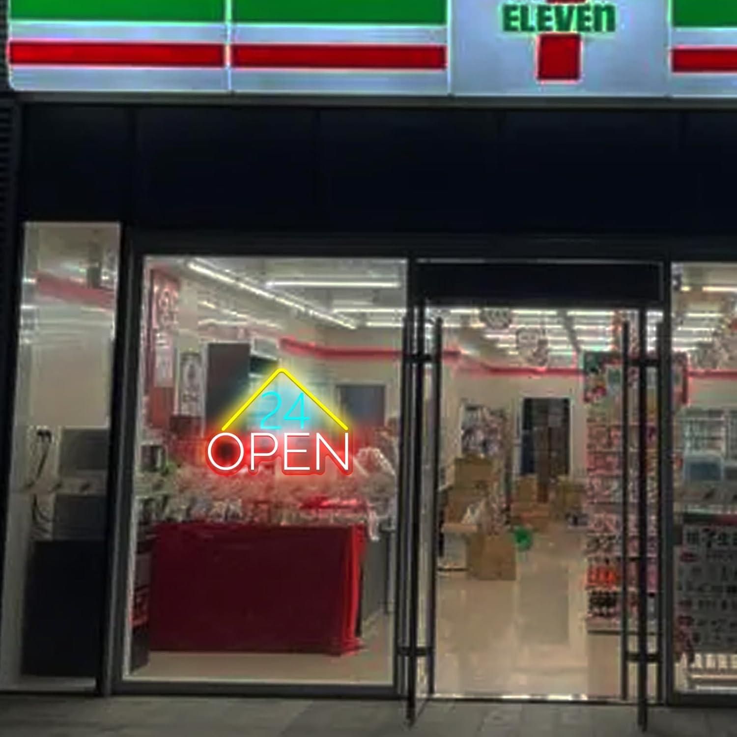 24 Hours Open Neon Sign USB Po - Decor Lighting Opening Hours ulasan dan harga