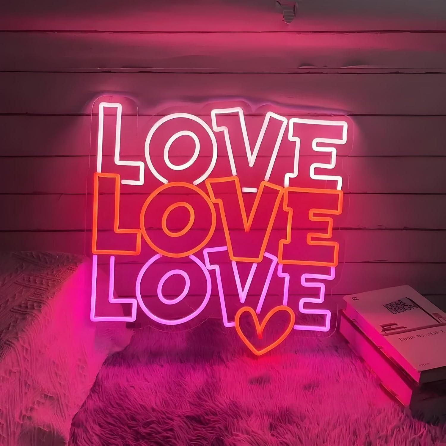 Love Neon Sign USB Dimmable LE - Lighting Decor Wedding ulasan dan harga