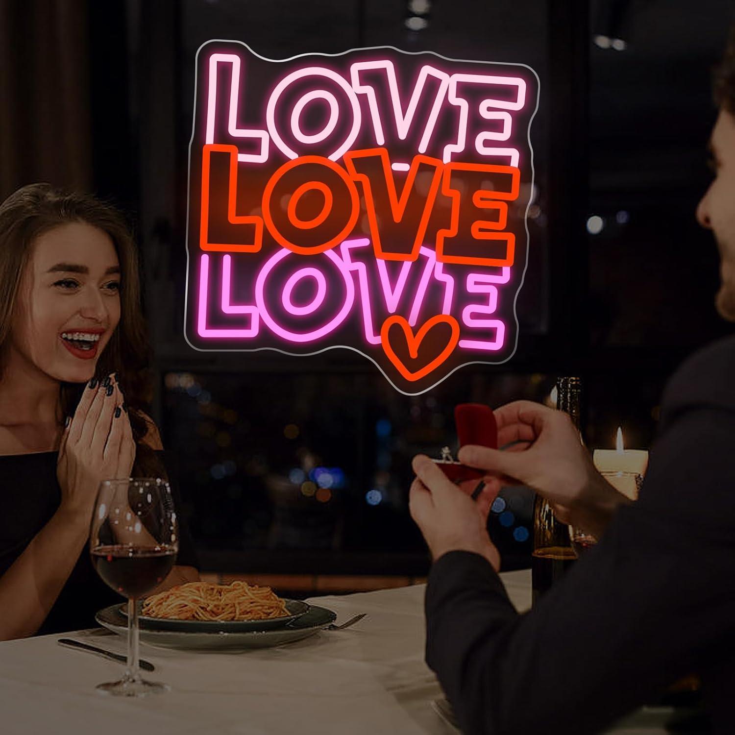 Love Neon Sign USB Dimmable LE - Lighting Decor Wedding ulasan dan harga