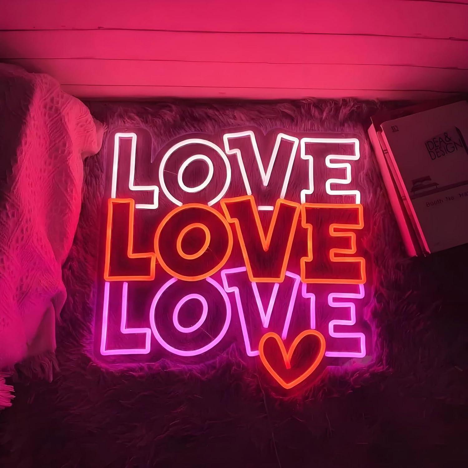 Love Neon Sign USB Dimmable LE - Lighting Decor Wedding ulasan dan harga